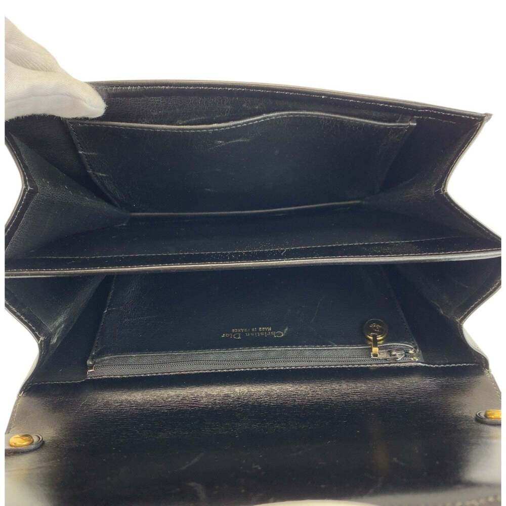 CHRISTIAN DIOR Vintage Black Leather Shoulder Bag - Picture 9 of 10